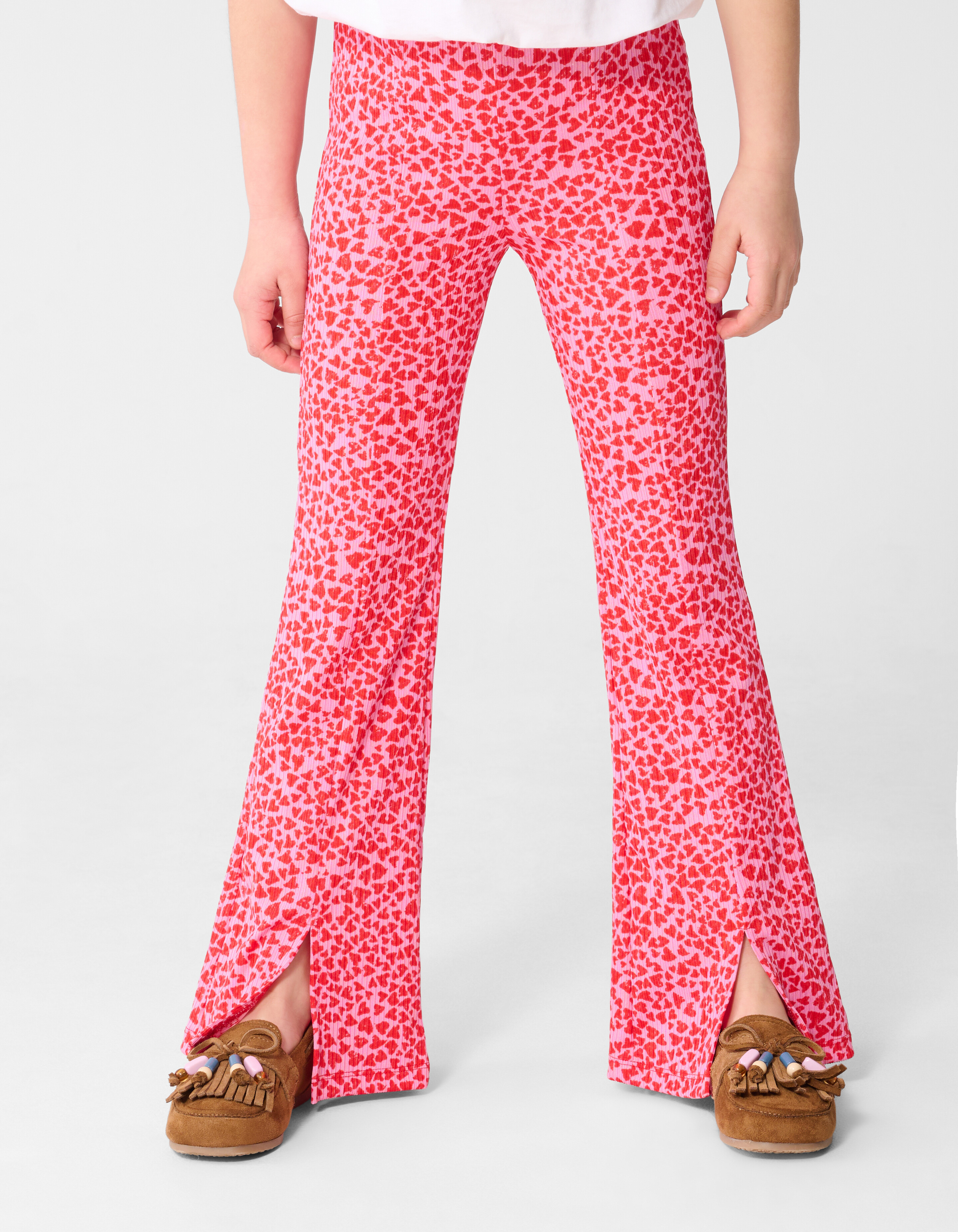 Rib Heart Flaired Legging Rosa SHOEBY GIRLS