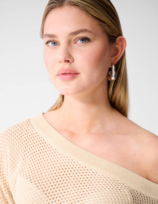 Glitzer Ajour Pullover Sand SHOEBY WOMEN