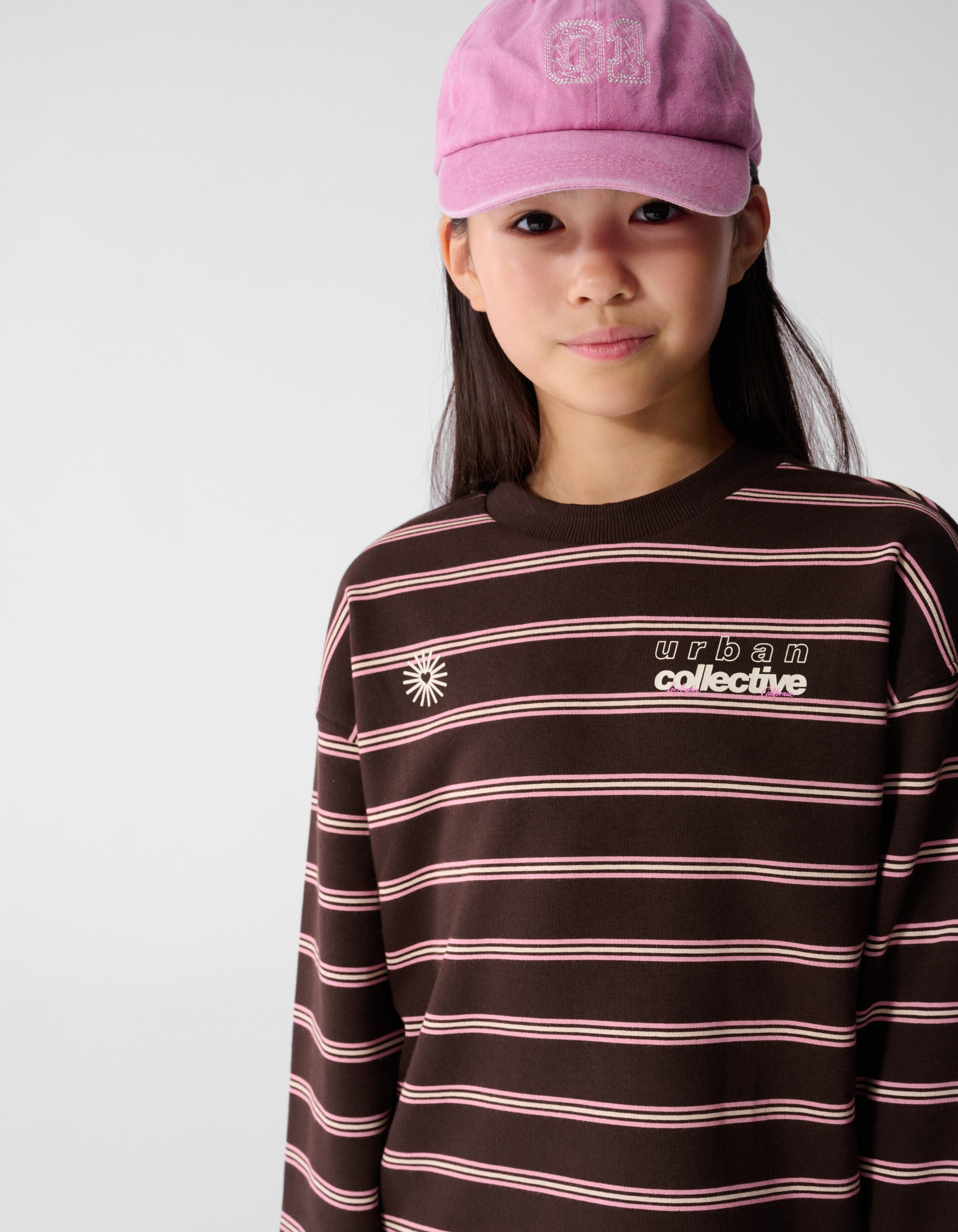 Oversize-Pullover mit Streifenmuster Braun SHOEBY GIRLS