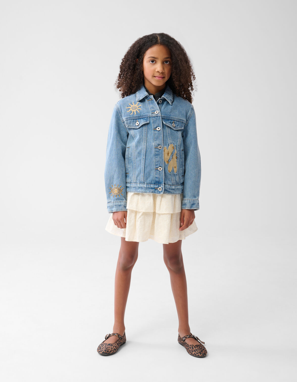 Bestickte Denim-Jacke Hellblau SHOEBY GIRLS
