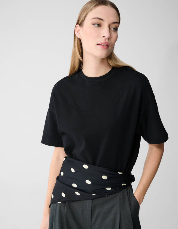 Basic-T-Shirt in Übergröße Schwarz SHOEBY WOMEN