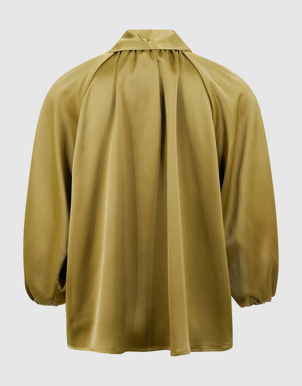 Satin Schleifenbluse Gr&uuml;n von Fred SHOEBY WOMEN