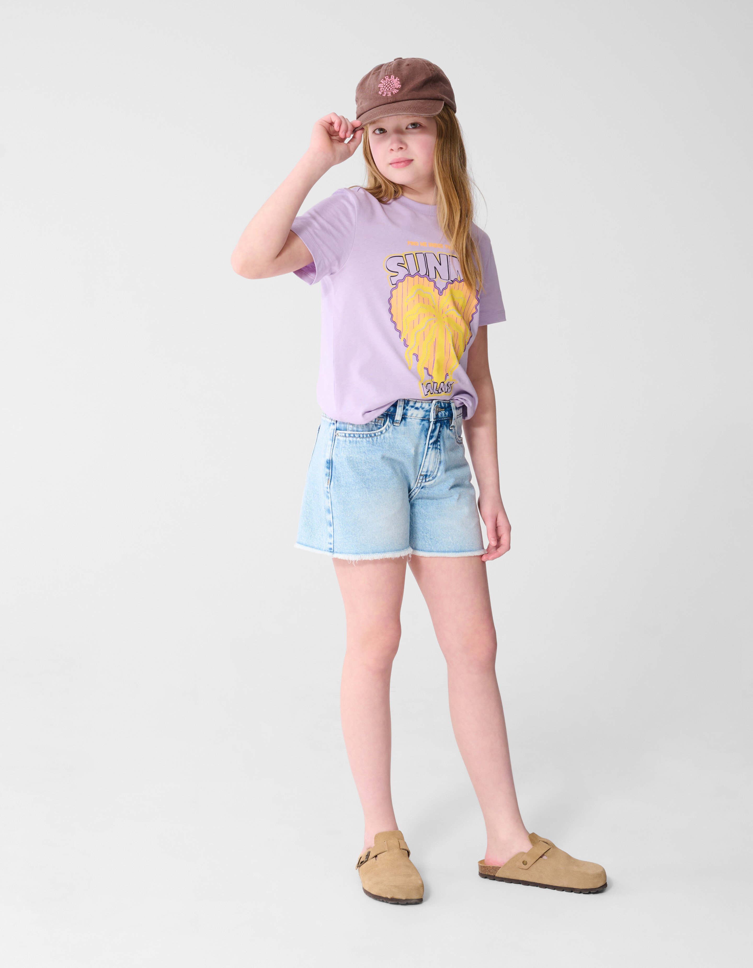 Sunny Palms Artwork T-Shirt Helllila SHOEBY GIRLS
