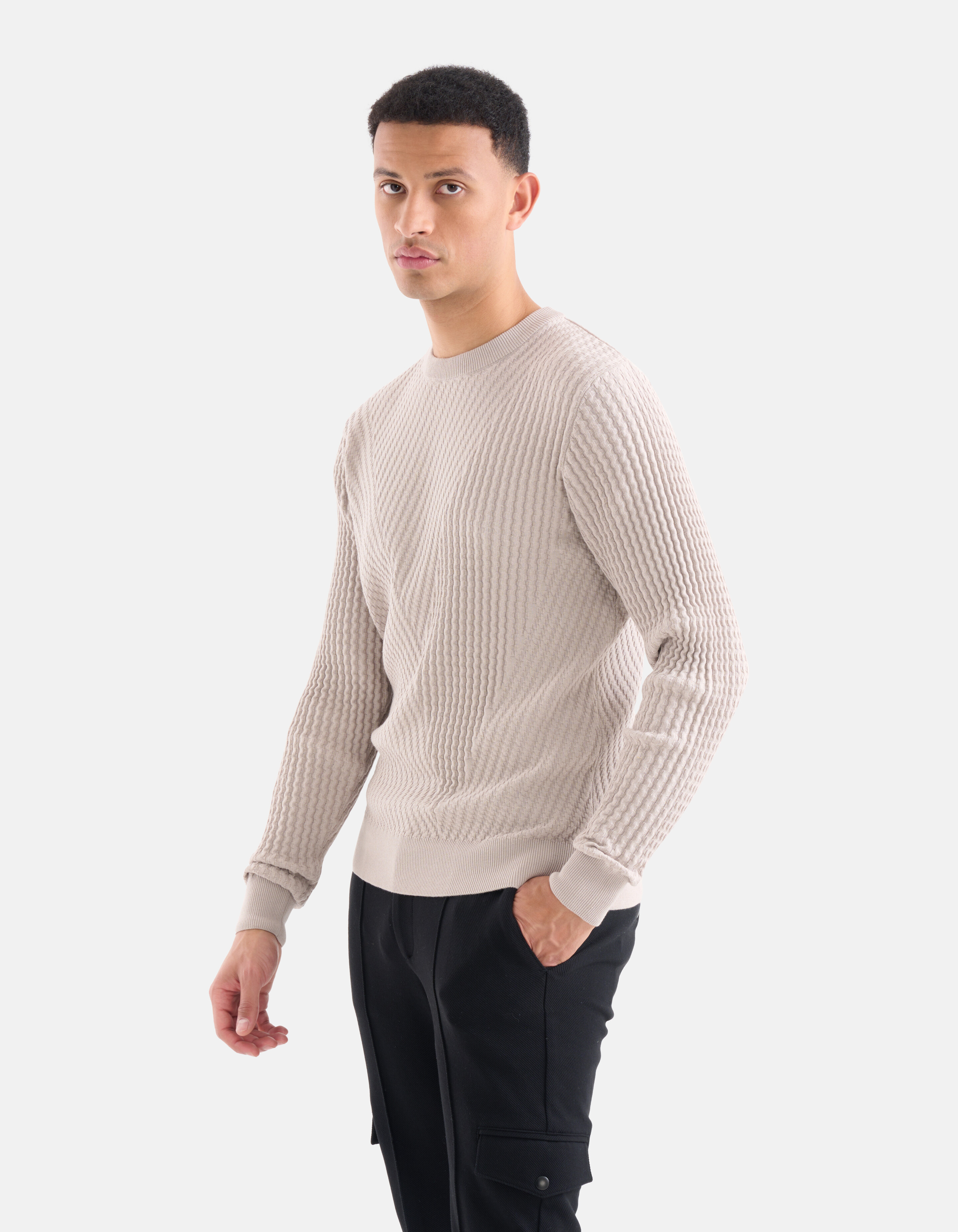 Gestreifter Pullover Hellgrau SHOEBY MEN