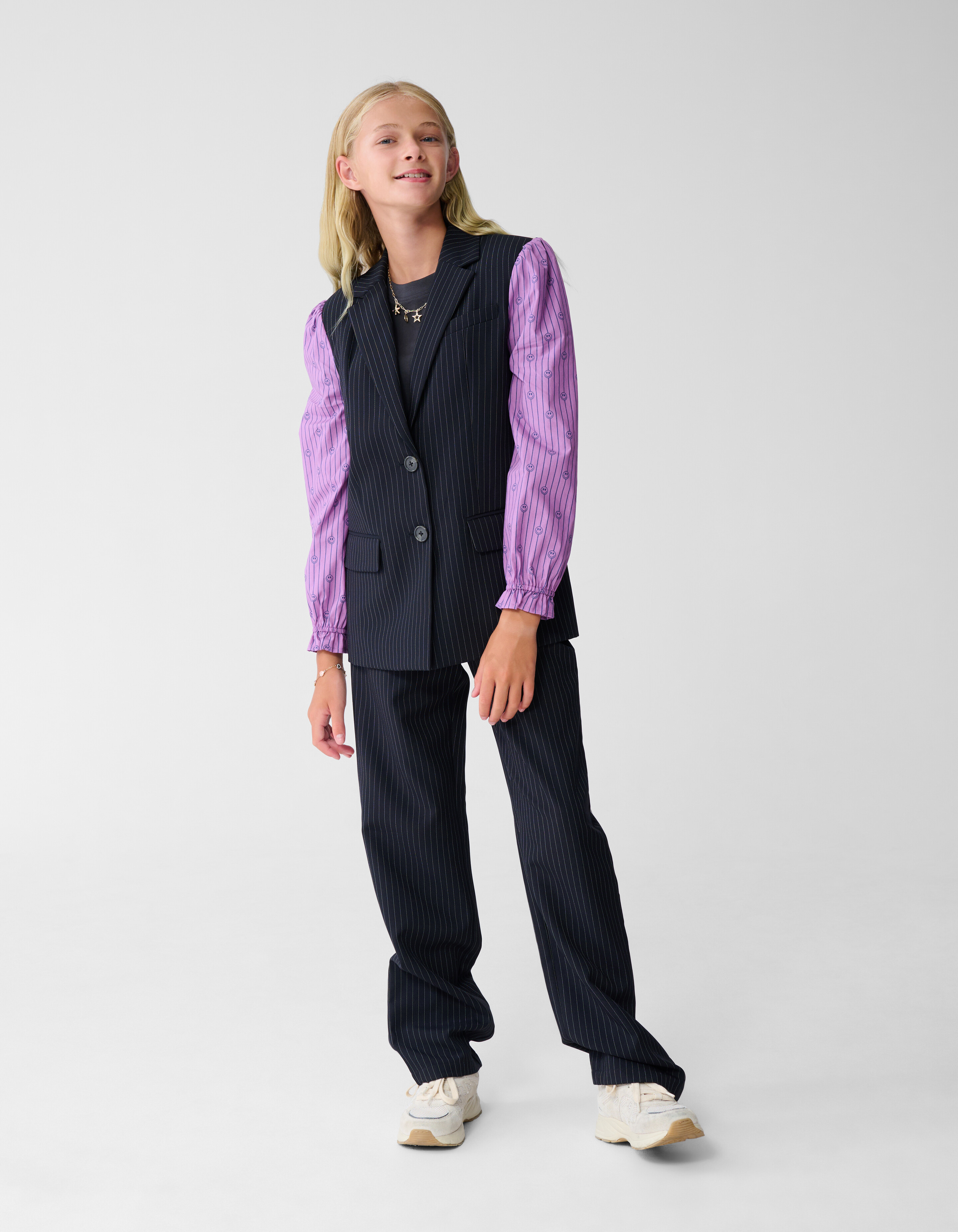 Smiley Nadelstreifenblazer Dunkelblau SHOEBY GIRLS