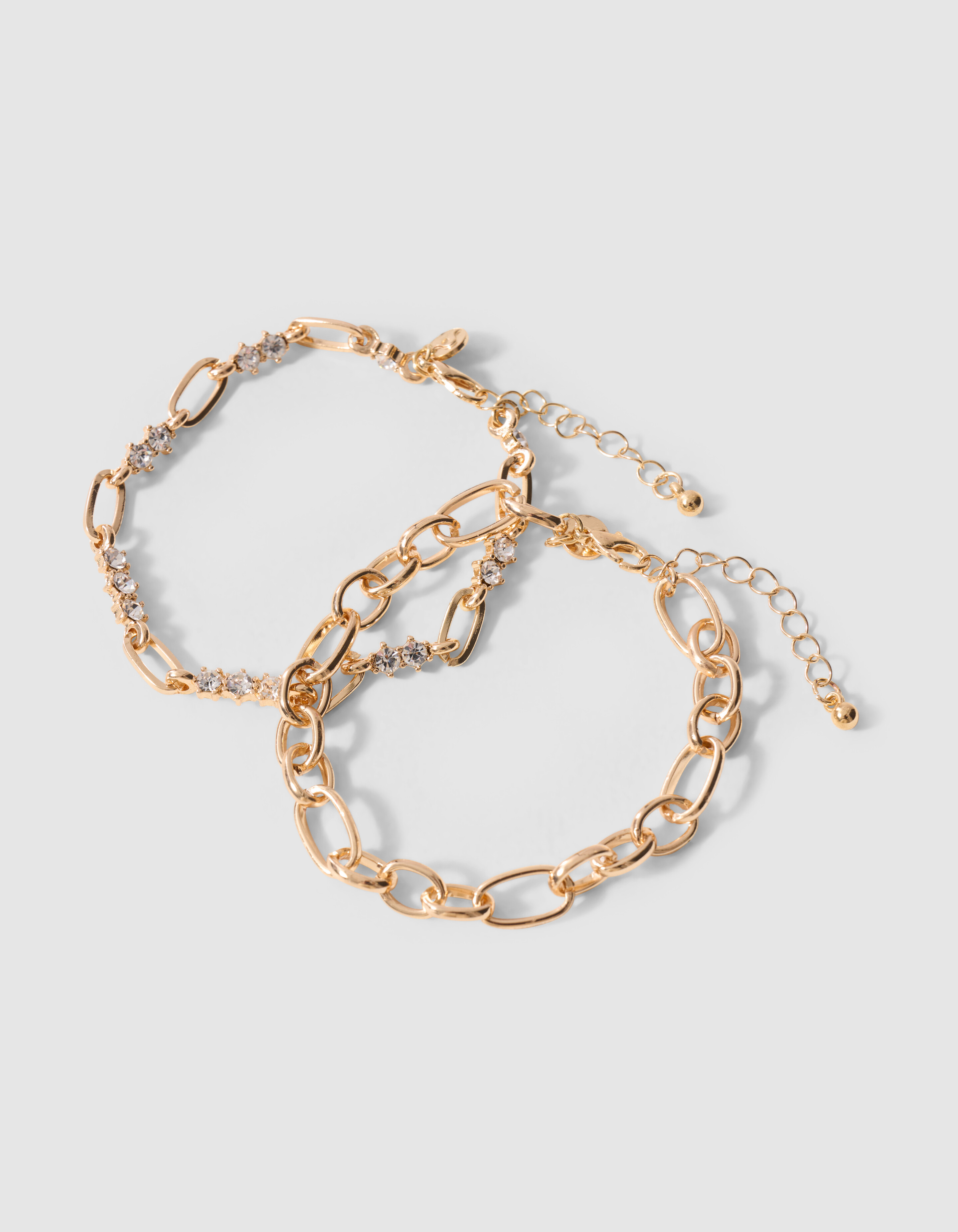 Double Layer Strass Armband Gold SHOEBY ACCESSOIRES