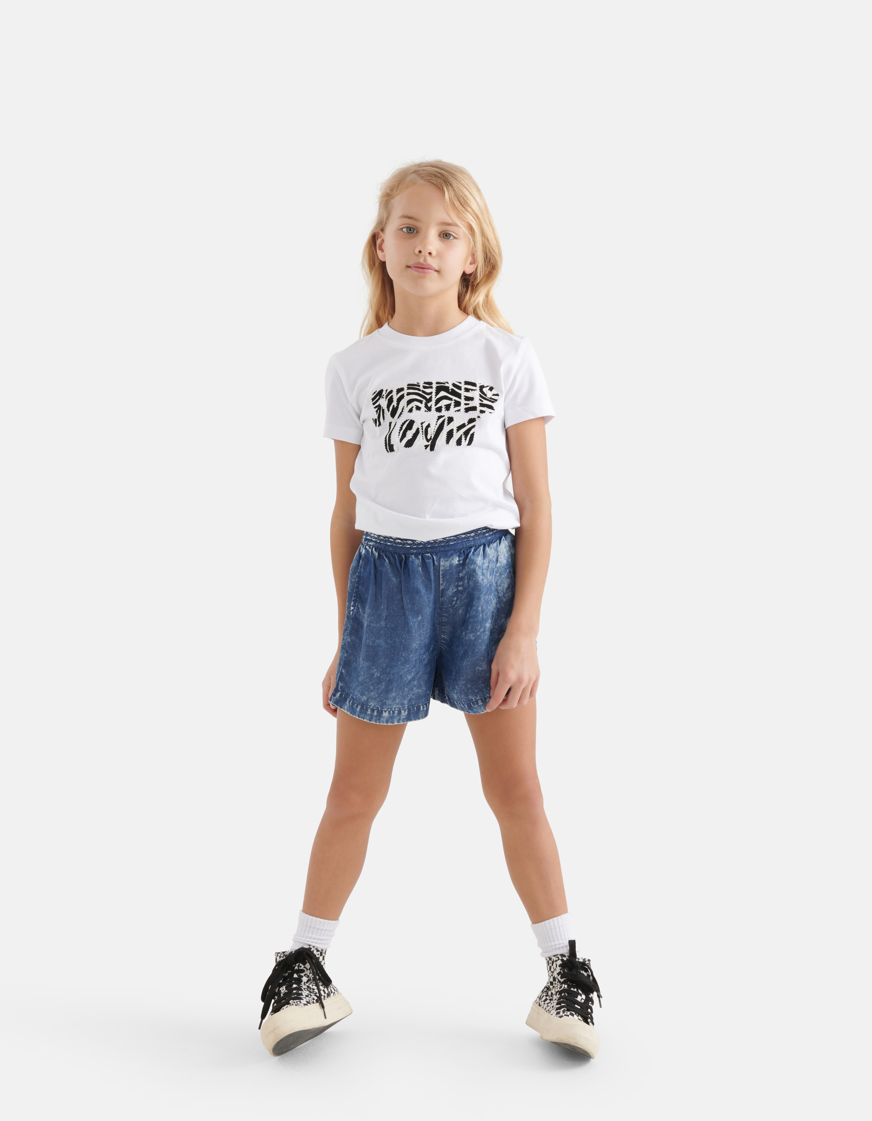 Nieten-T-Shirt Weiß SHOEBY GIRLS