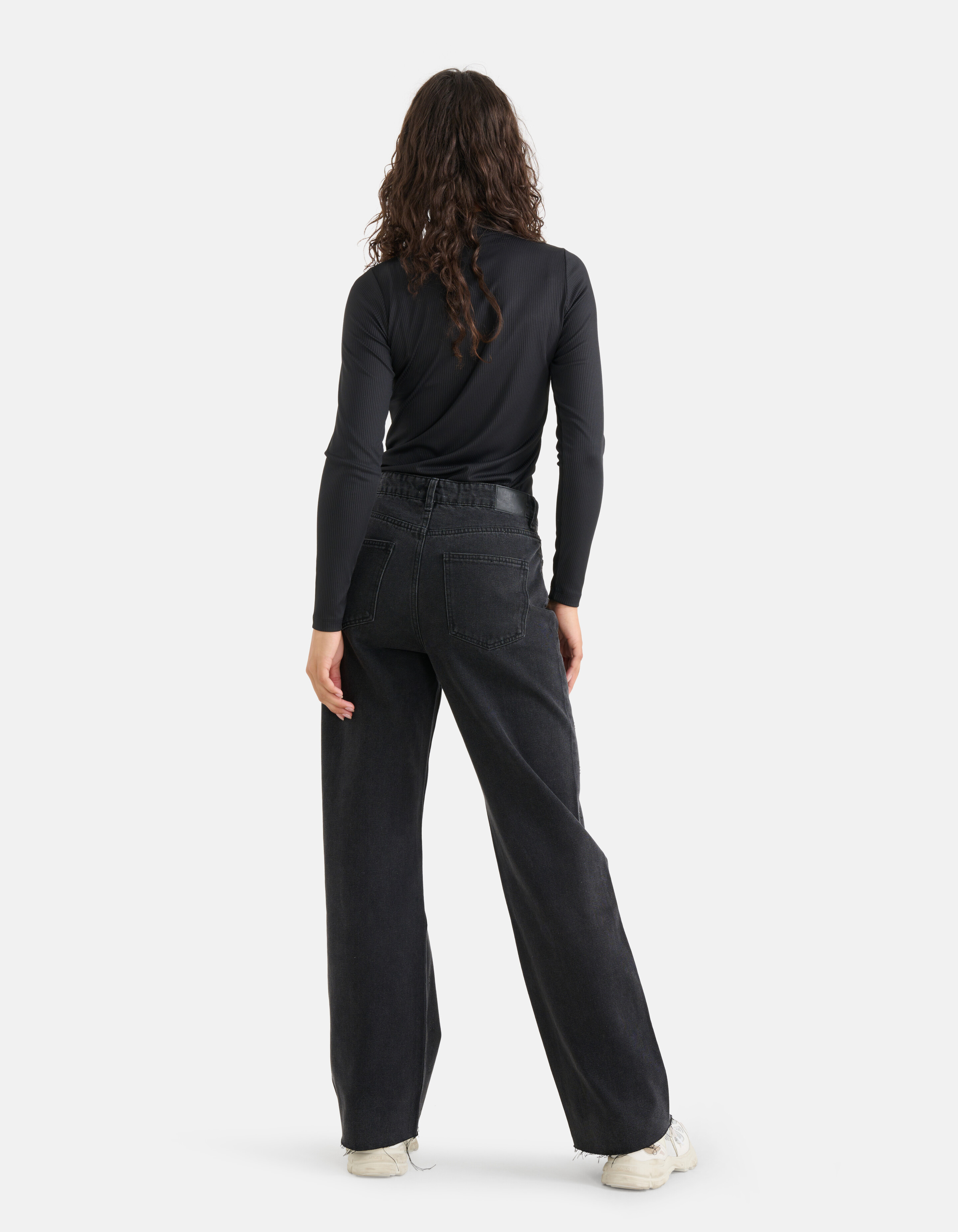 Rippstrick-Rollkragenpullover Schwarz SHOEBY WOMEN