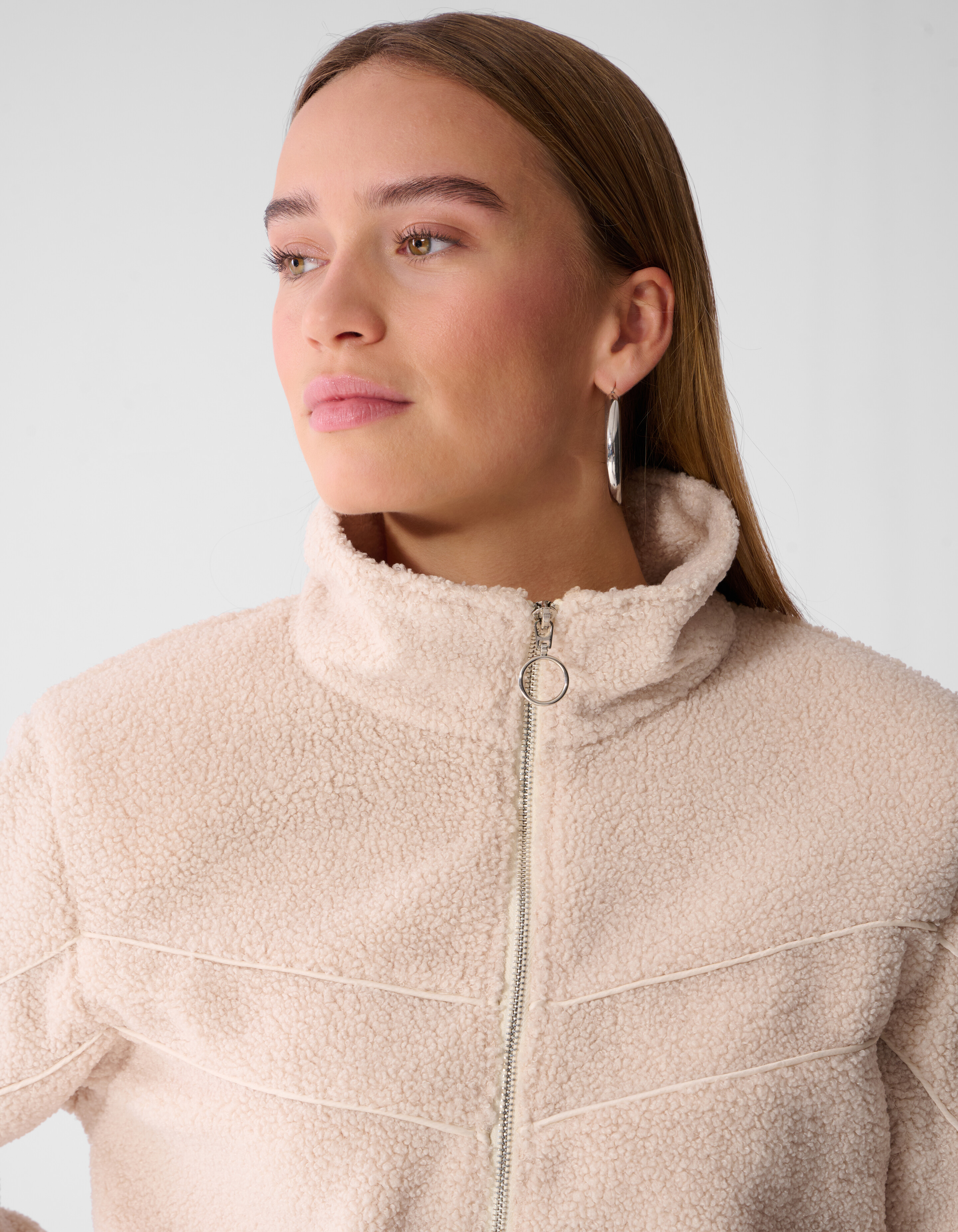 Teddy Peplum Pullover Ecru SHOEBY WOMEN