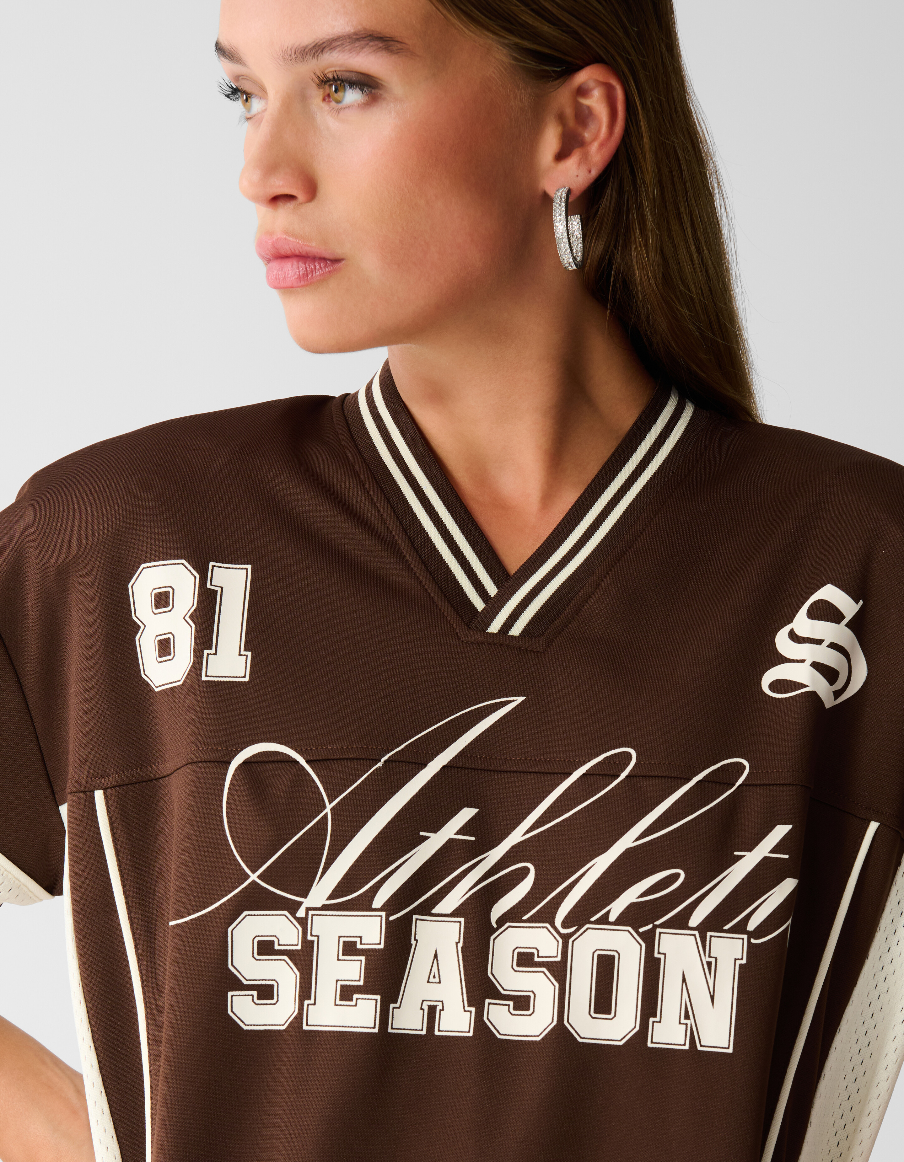 Übergroßes Baseball-T-Shirt Braun SHOEBY WOMEN
