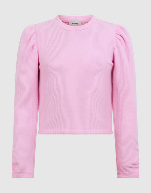 Zachte Pofmouwen Longsleeve Top Roze SHOEBY GIRLS