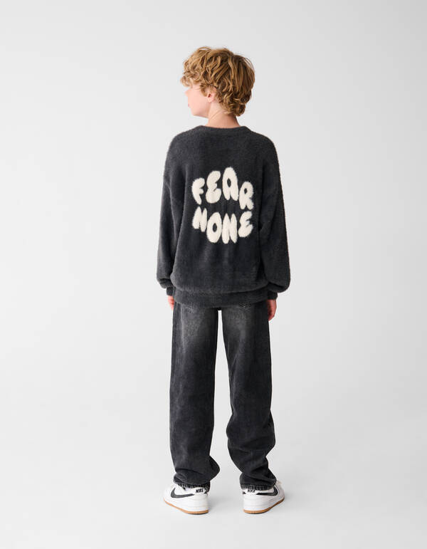 Kunstwerk Strickpullover Dunkelgrau SHOEBY BOYS