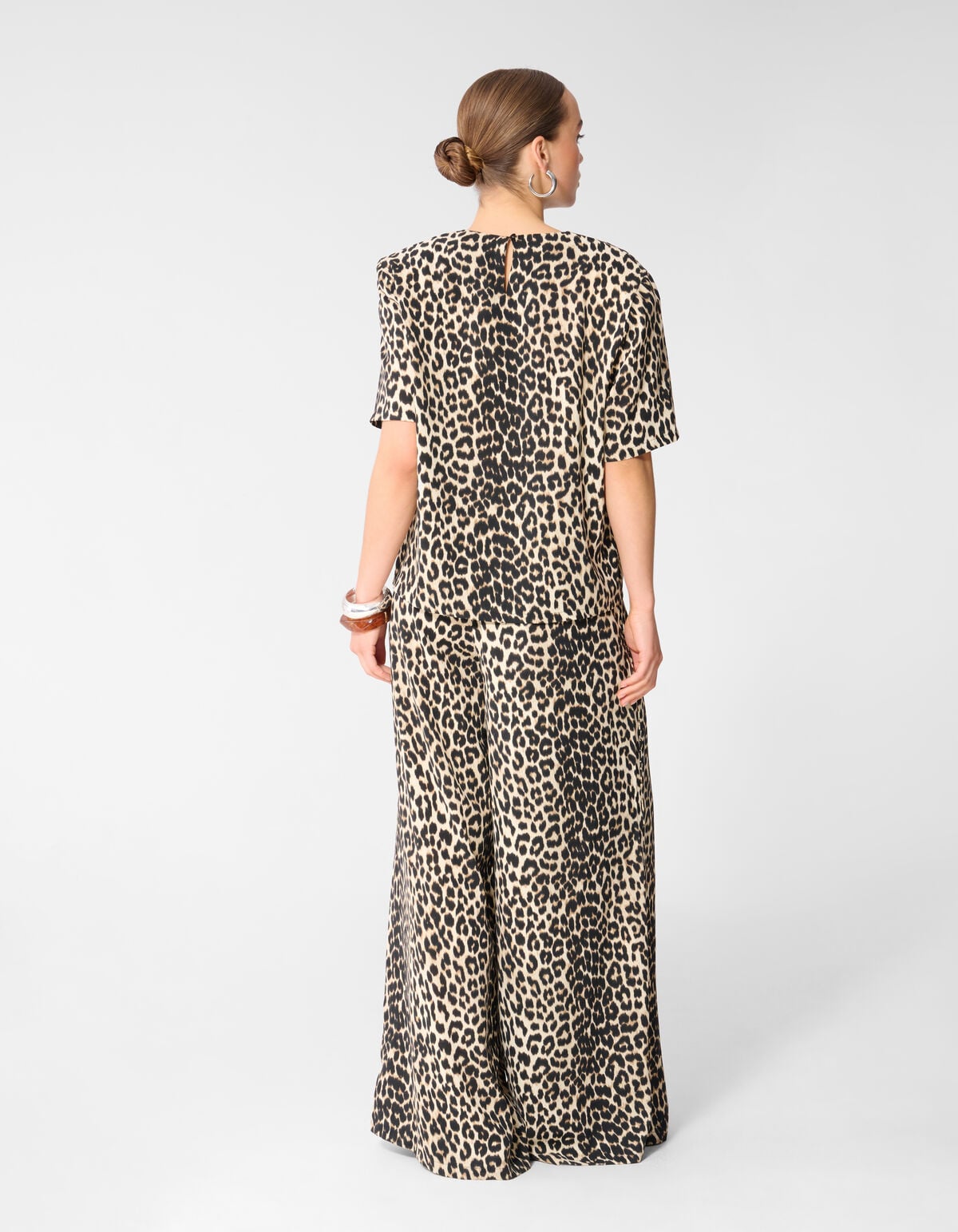 Leopard Twist Weitbein-Hose Braun SHOEBY WOMEN