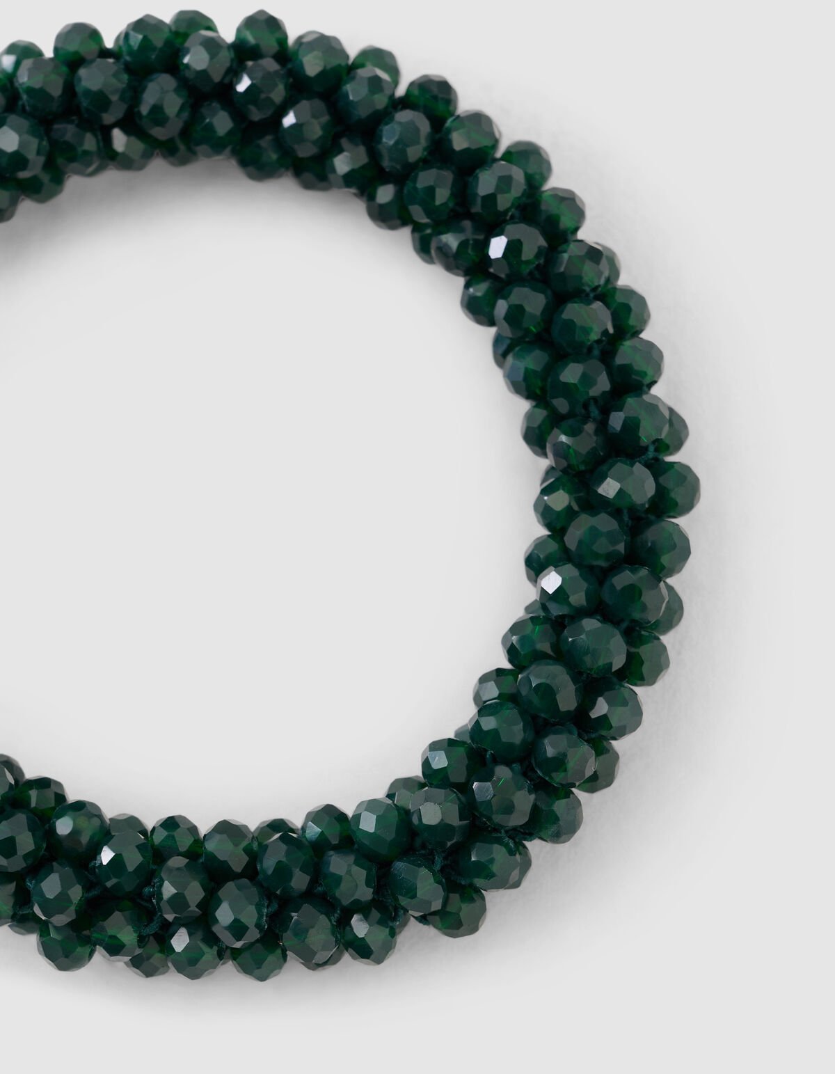 Perlenbesetztes Haargummi, dunkelgrün SHOEBY ACCESSOIRES