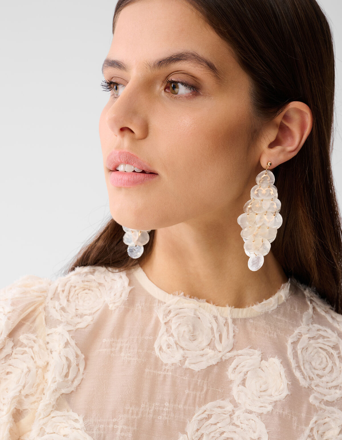 Geblümtes Pailletten-Top Off White SHOEBY WOMEN