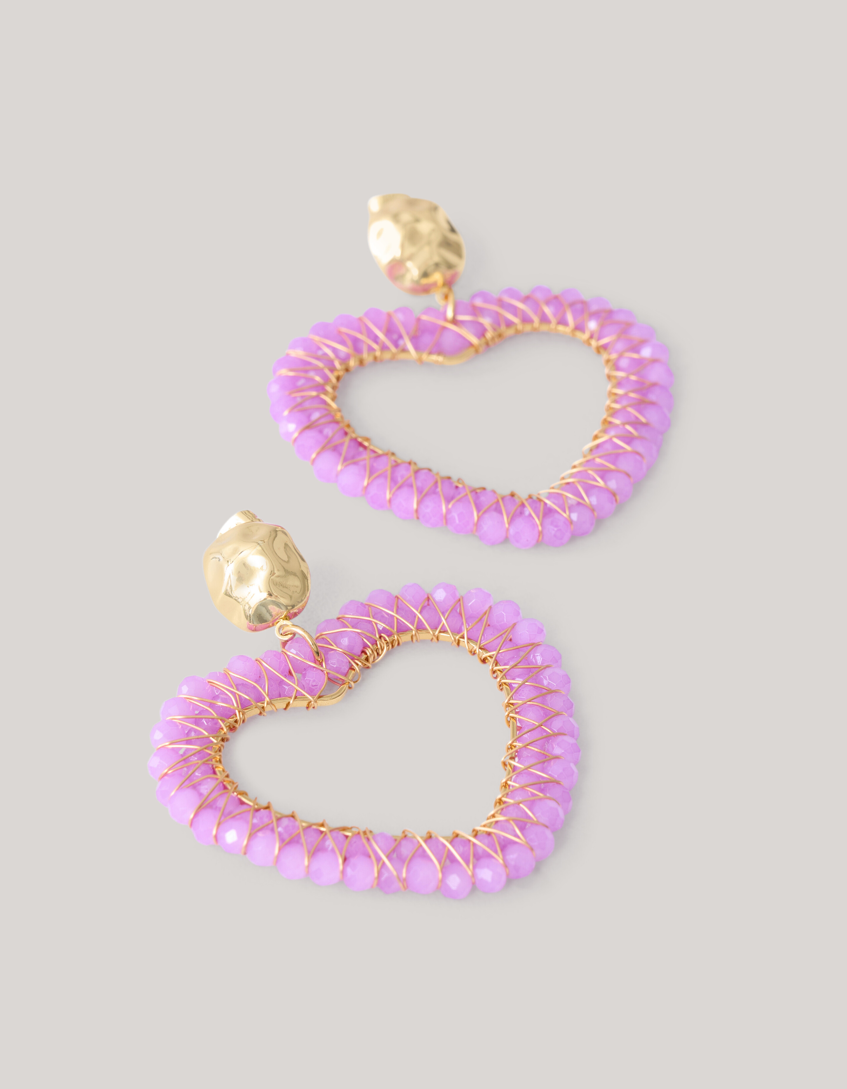 Perlenohrringe Herz Rosa SHOEBY ACCESSOIRES