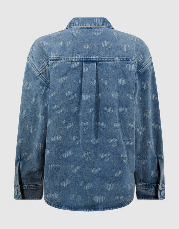 Herz-Jeansbluse Blau SHOEBY GIRLS