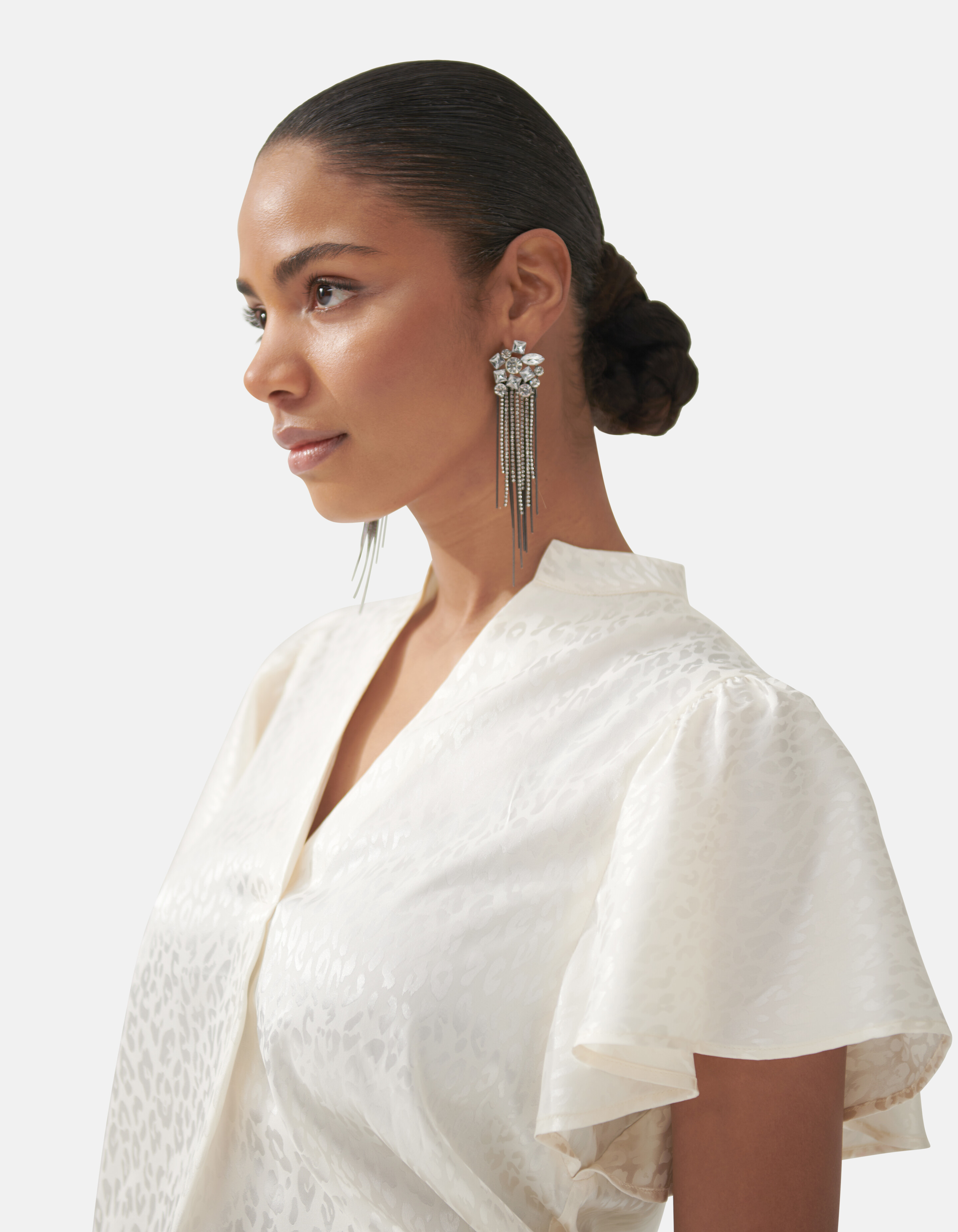 Jacquard-Rüschen-Bluse Off White von Fred SHOEBY WOMEN