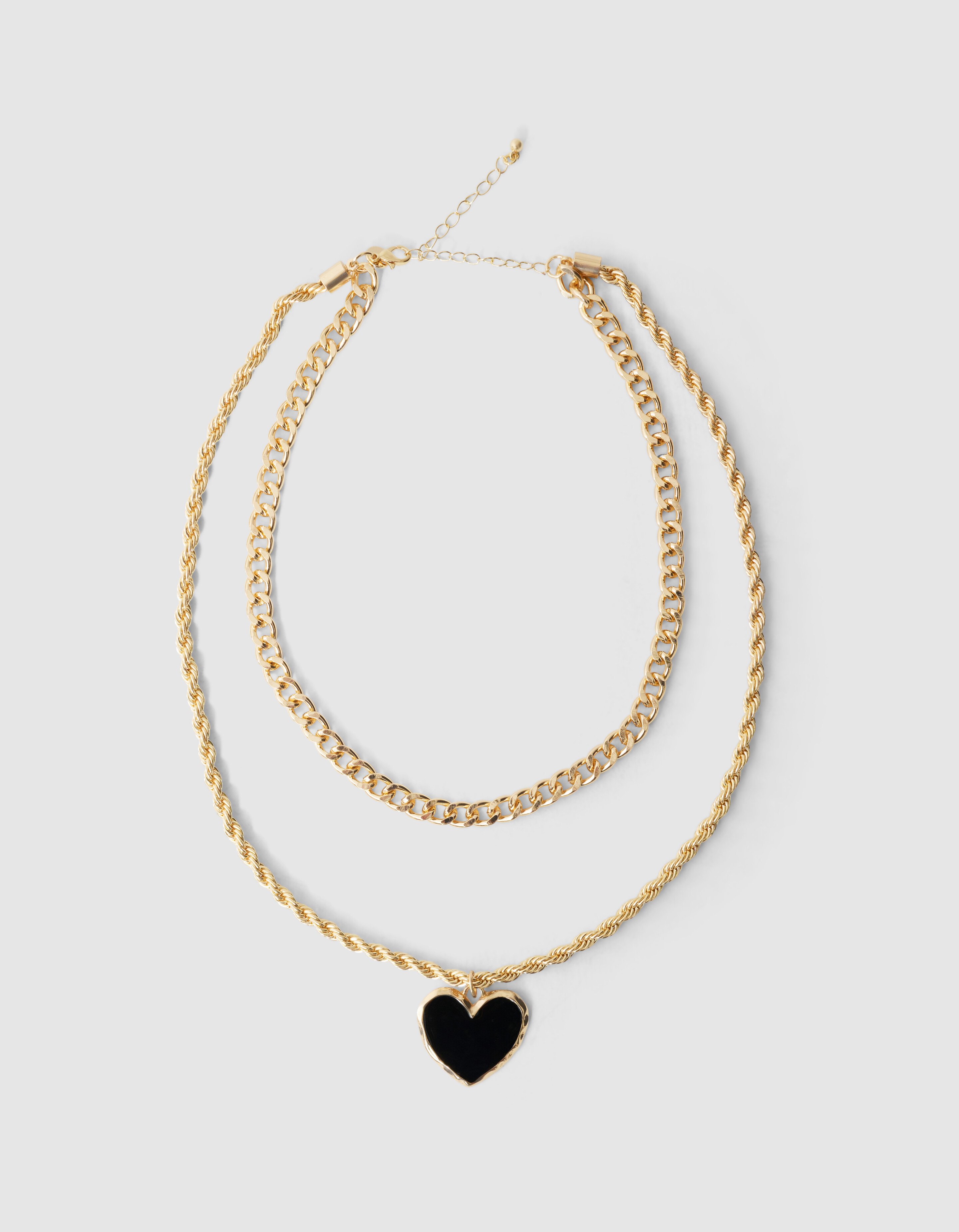 Vintage Layered Heart Halskette Gold SHOEBY ACCESSOIRES