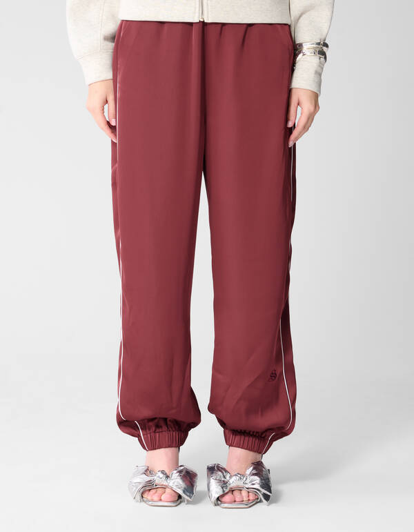 Satin-Kontrast-Jogger Dunkelrot SHOEBY WOMEN