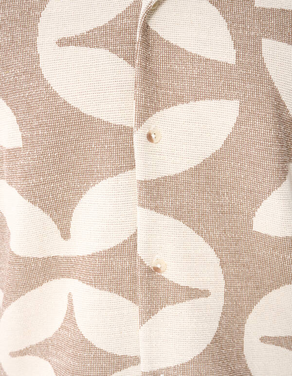 Overshirt mit durchgehendem Logo-Print in Braun SHOEBY MEN