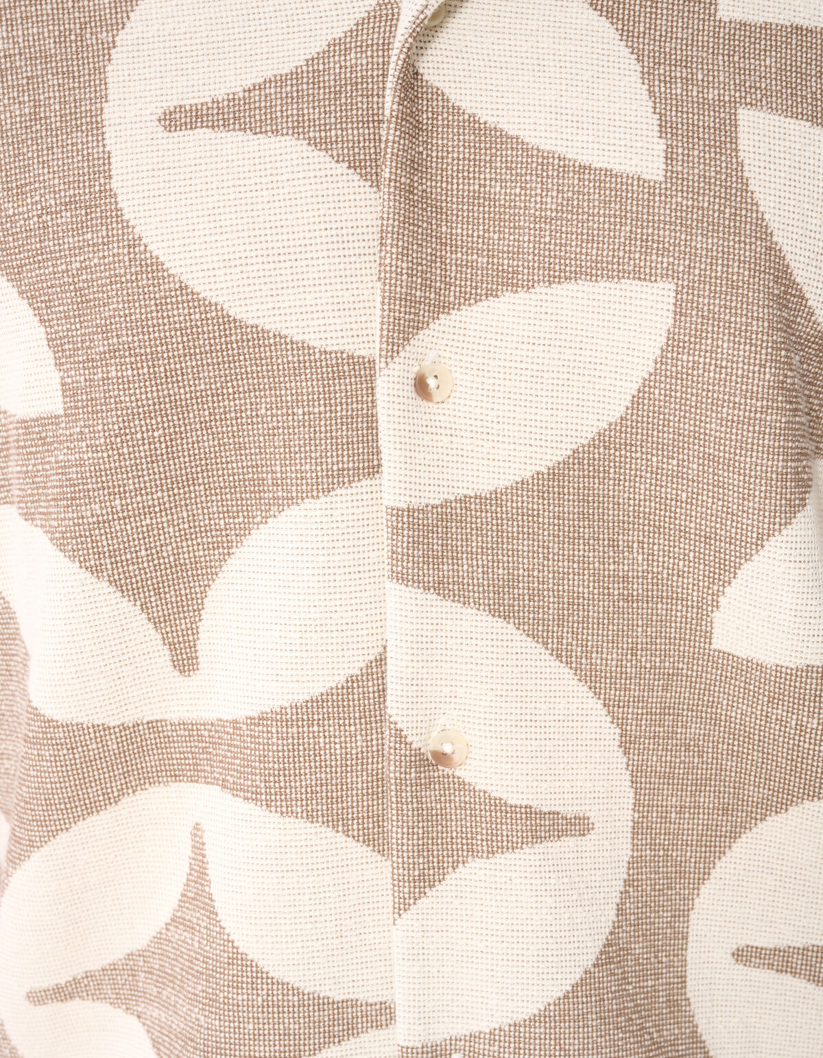Overshirt mit durchgehendem Logo-Print in Braun SHOEBY MEN