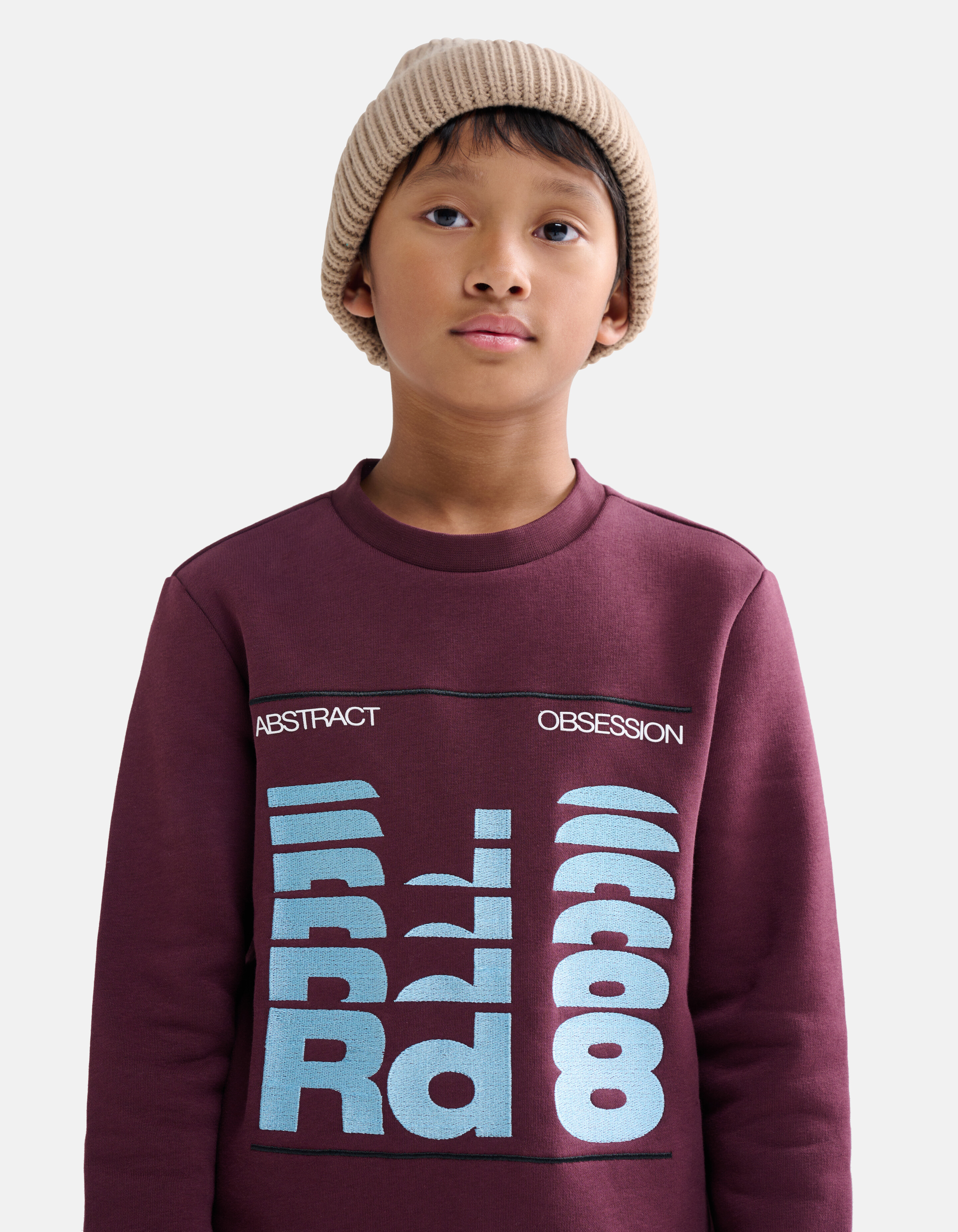 Sweatshirt mit abstraktem Druck Dunkelrot SHOEBY BOYS