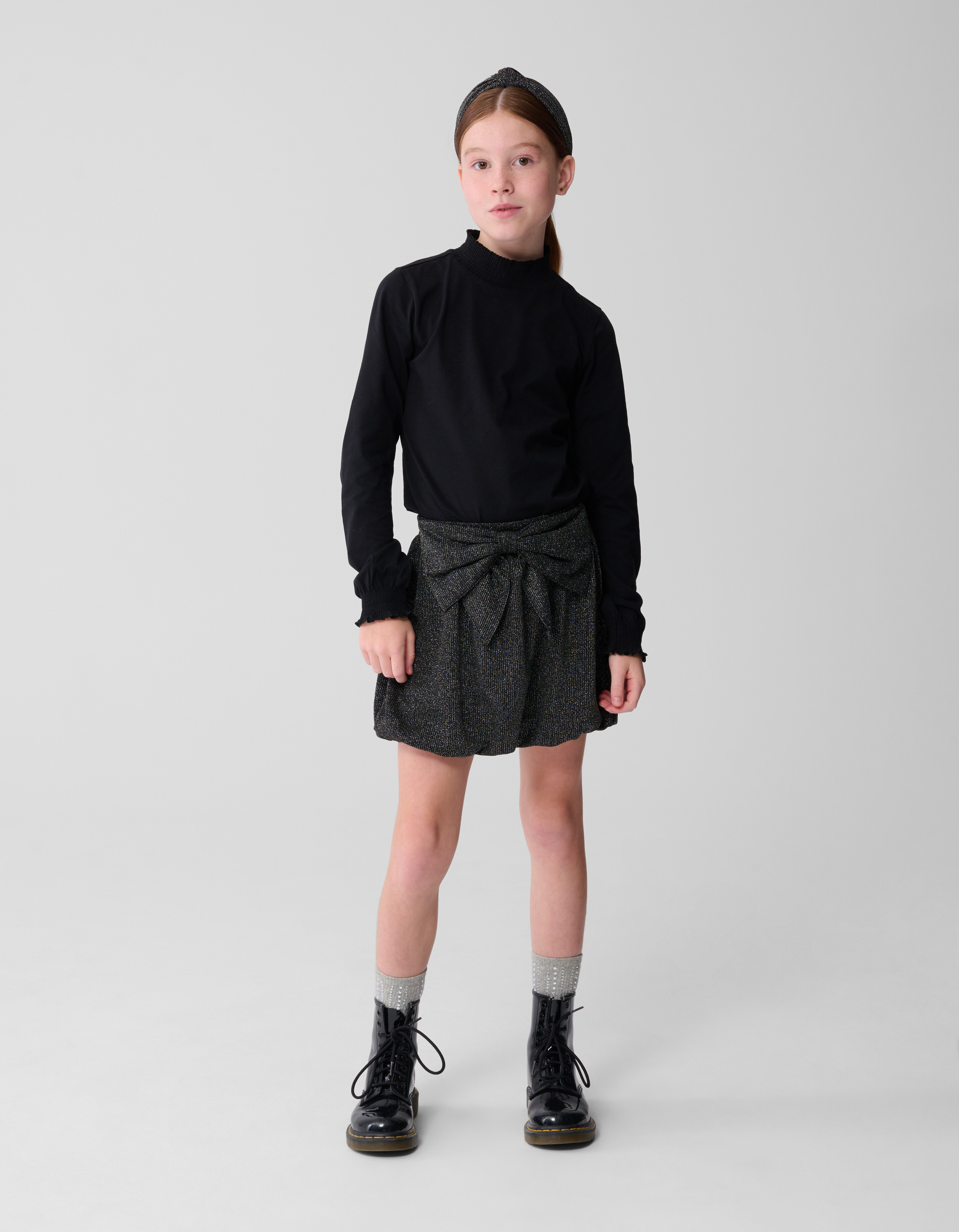 Minirock mit Glitzerschleife in Schwarz SHOEBY ACCESSOIRES