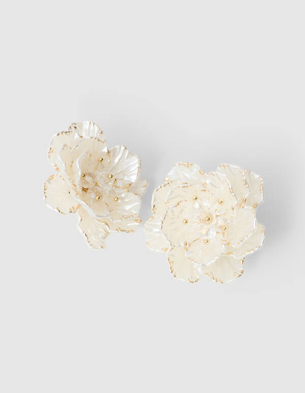 Blumenohrringe Off White SHOEBY ACCESSOIRES