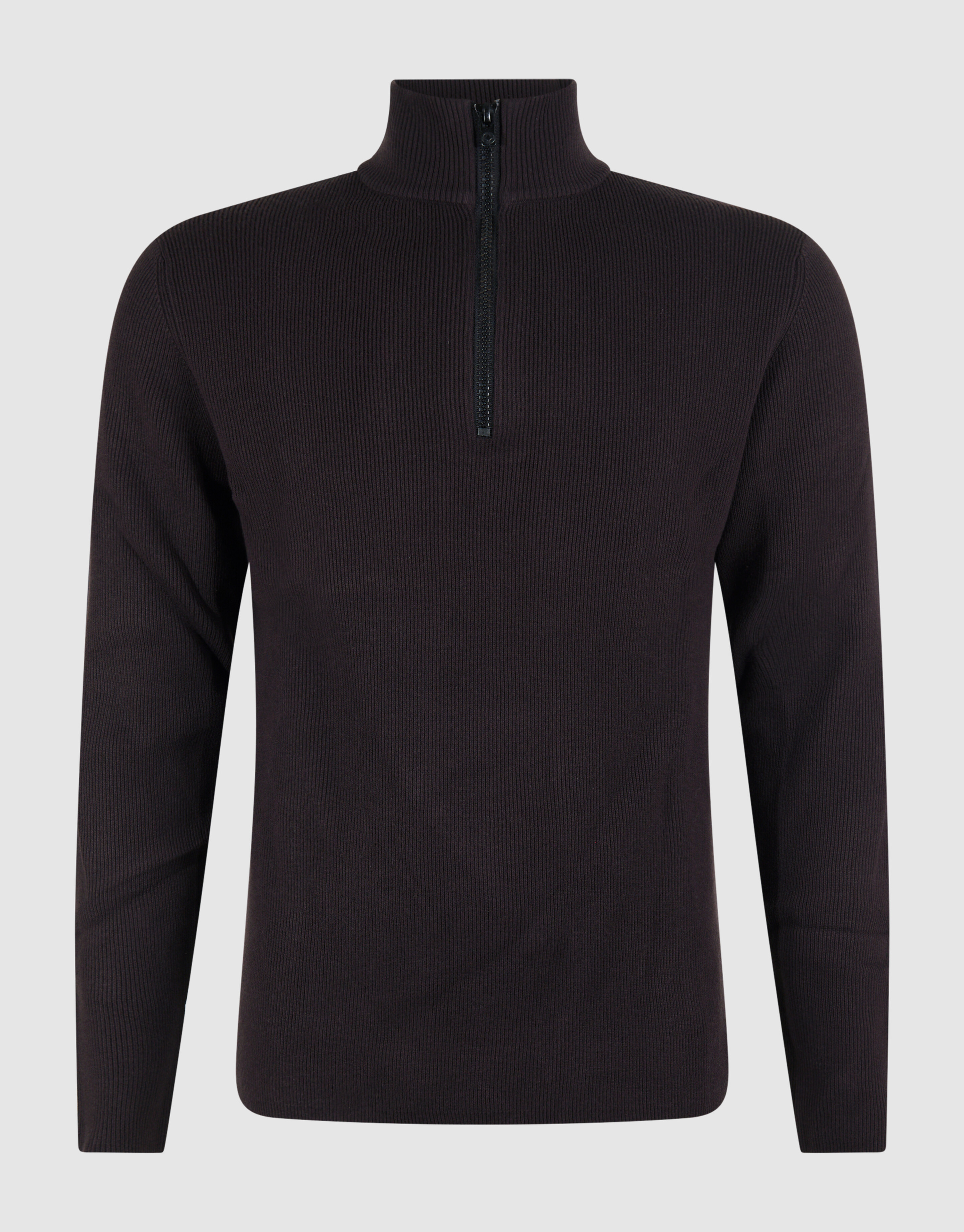 Pullover mit halbem Reißverschluss, Strick, Dunkel SHOEBY MEN