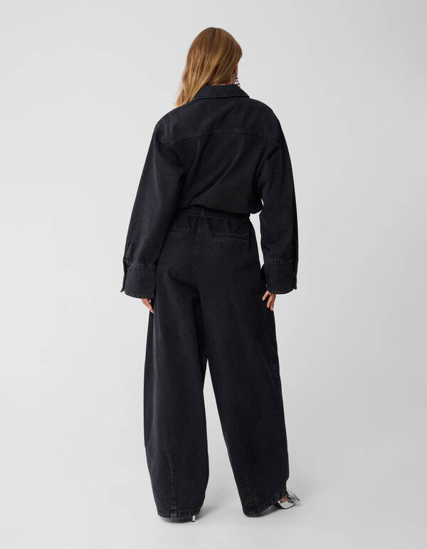 Übergroßer Denim-Jumpsuit Schwarz von Monica SHOEBY WOMEN