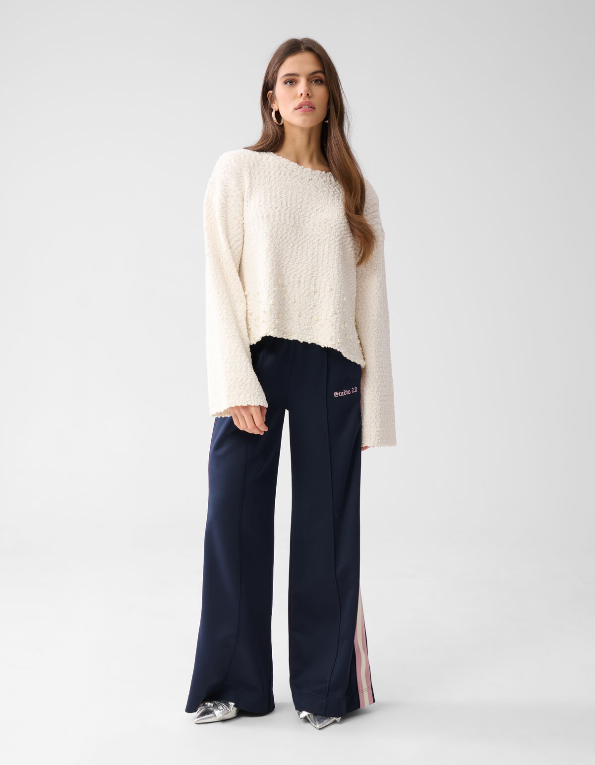 Perlenpullover Off White SHOEBY WOMEN