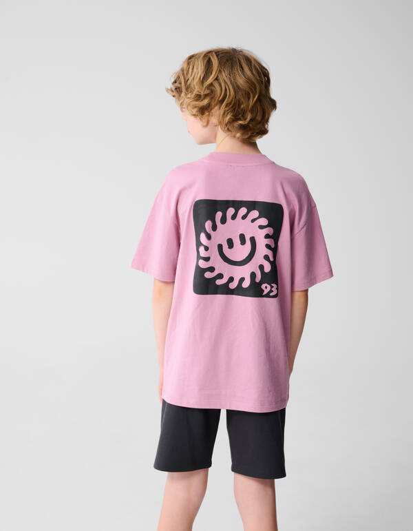 Smiley Sonne Kunstwerk T-shirt Rosa SHOEBY BOYS