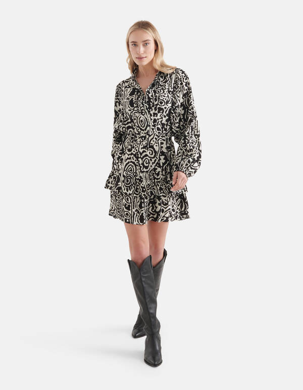 Grafisches Minikleid Schwarz/Weiß SHOEBY WOMEN