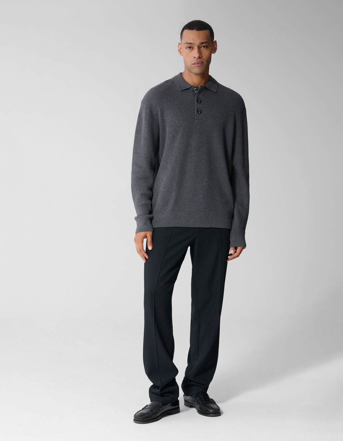 Heavy Strickpolo Grau SHOEBY MEN
