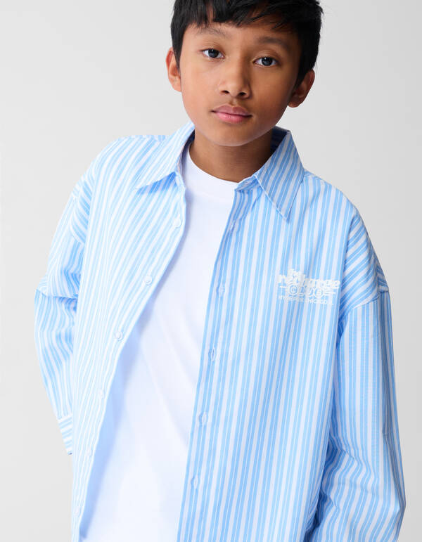 Stripe Artwork Hemd Hellblau SHOEBY BOYS