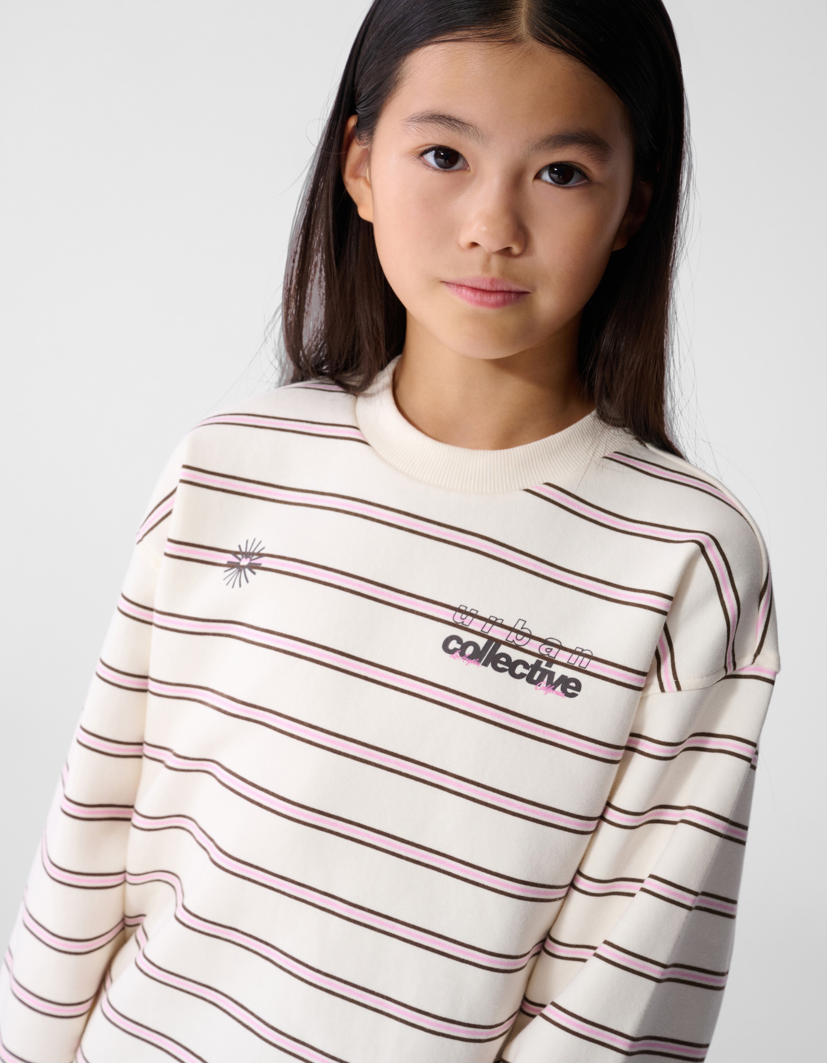 Oversize-Pullover mit Streifenmuster in gebrochene SHOEBY GIRLS