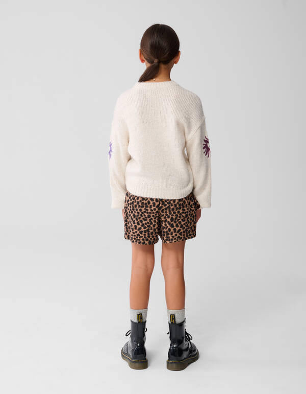 Pailletten Strickpullover Gebrochen Weiß SHOEBY GIRLS