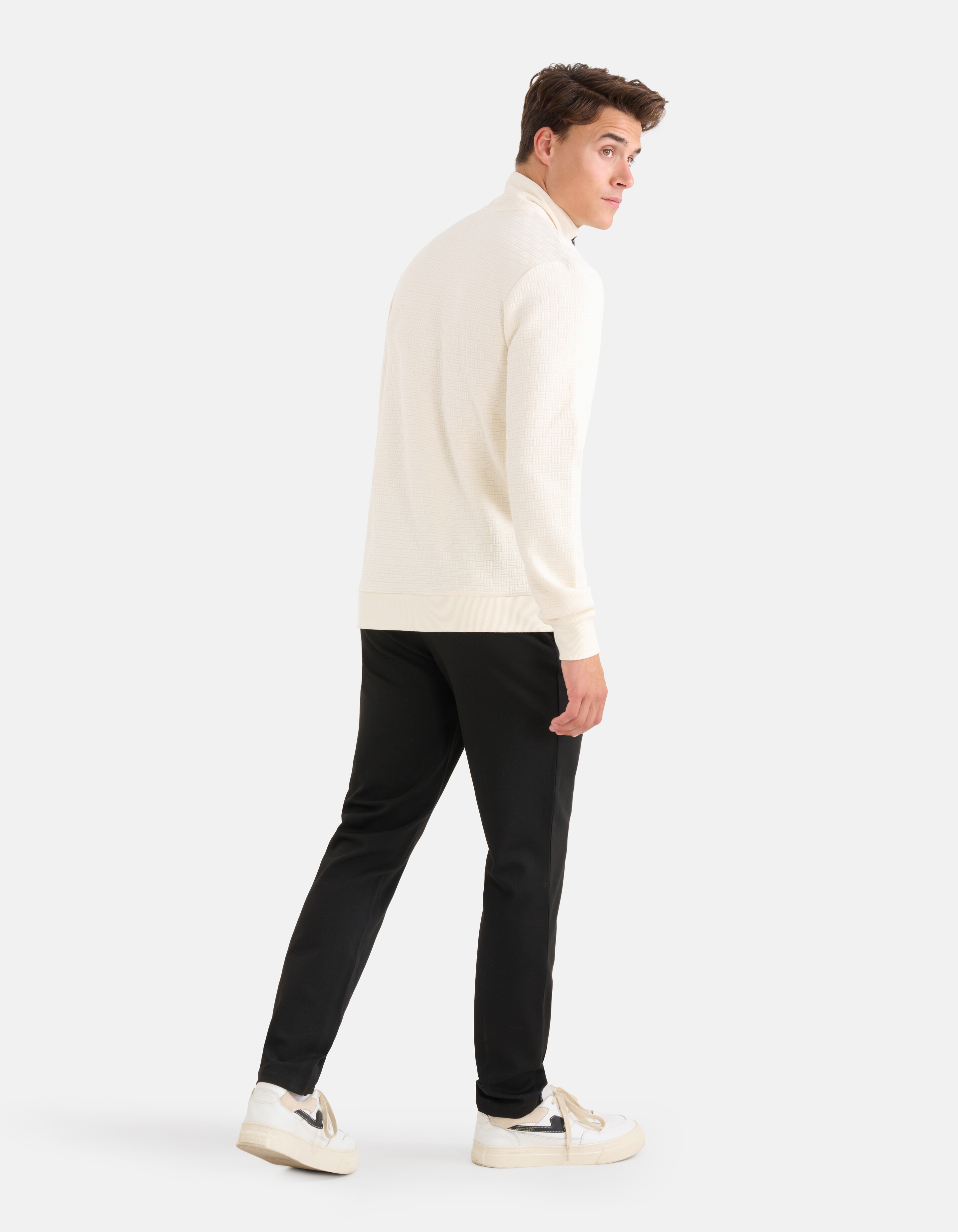 Strukturierter Pullover mit halbem Reißverschluss SHOEBY MEN