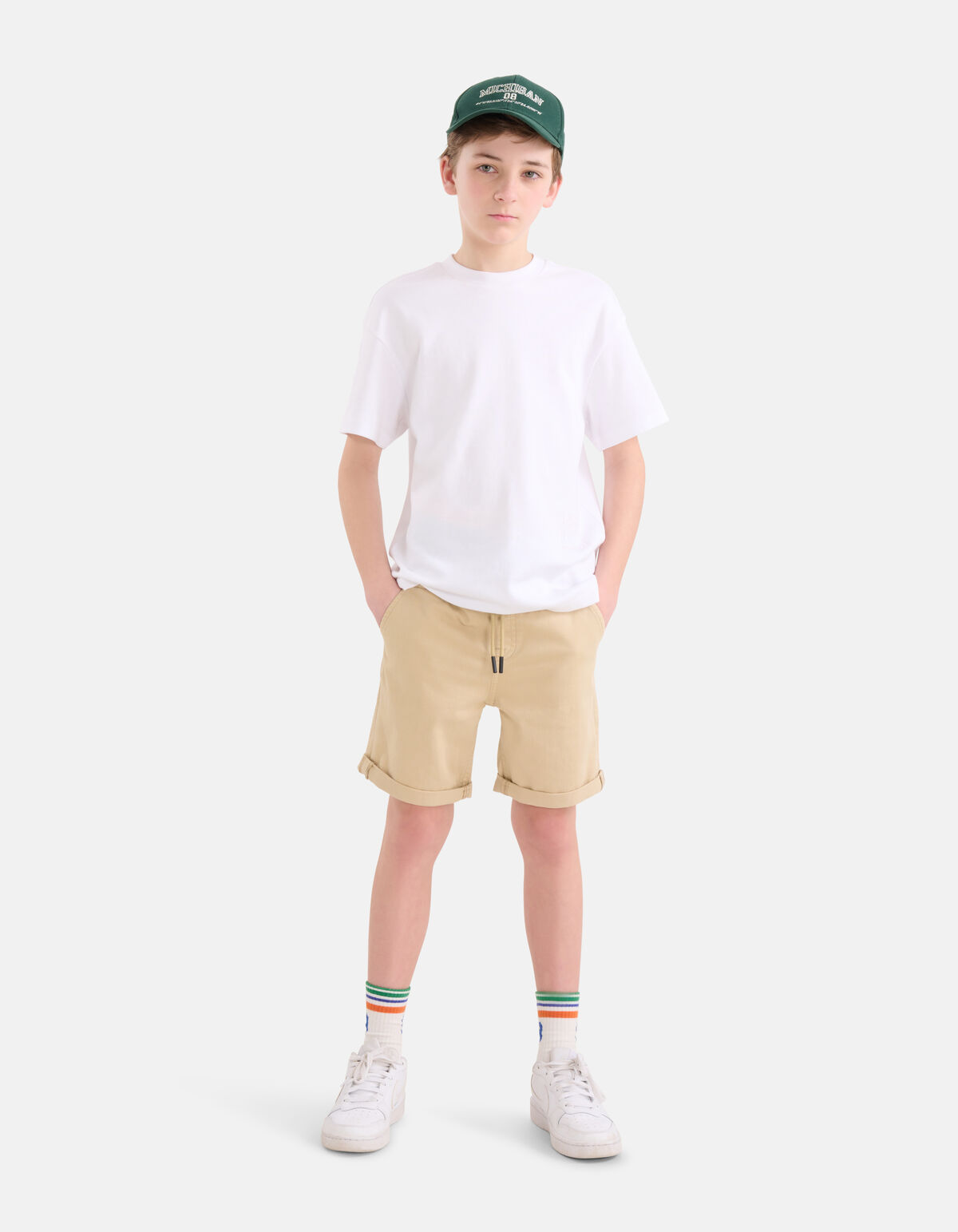 Lässige Twill-Shorts Beige SHOEBY BOYS