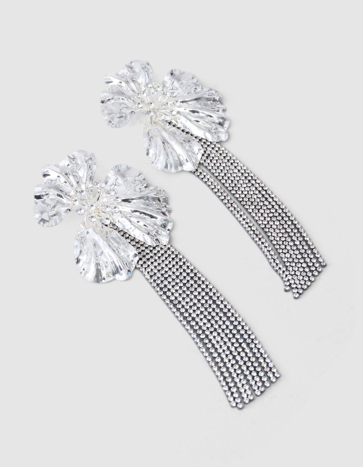 Statement Blumenohrringe Silber SHOEBY ACCESSOIRES