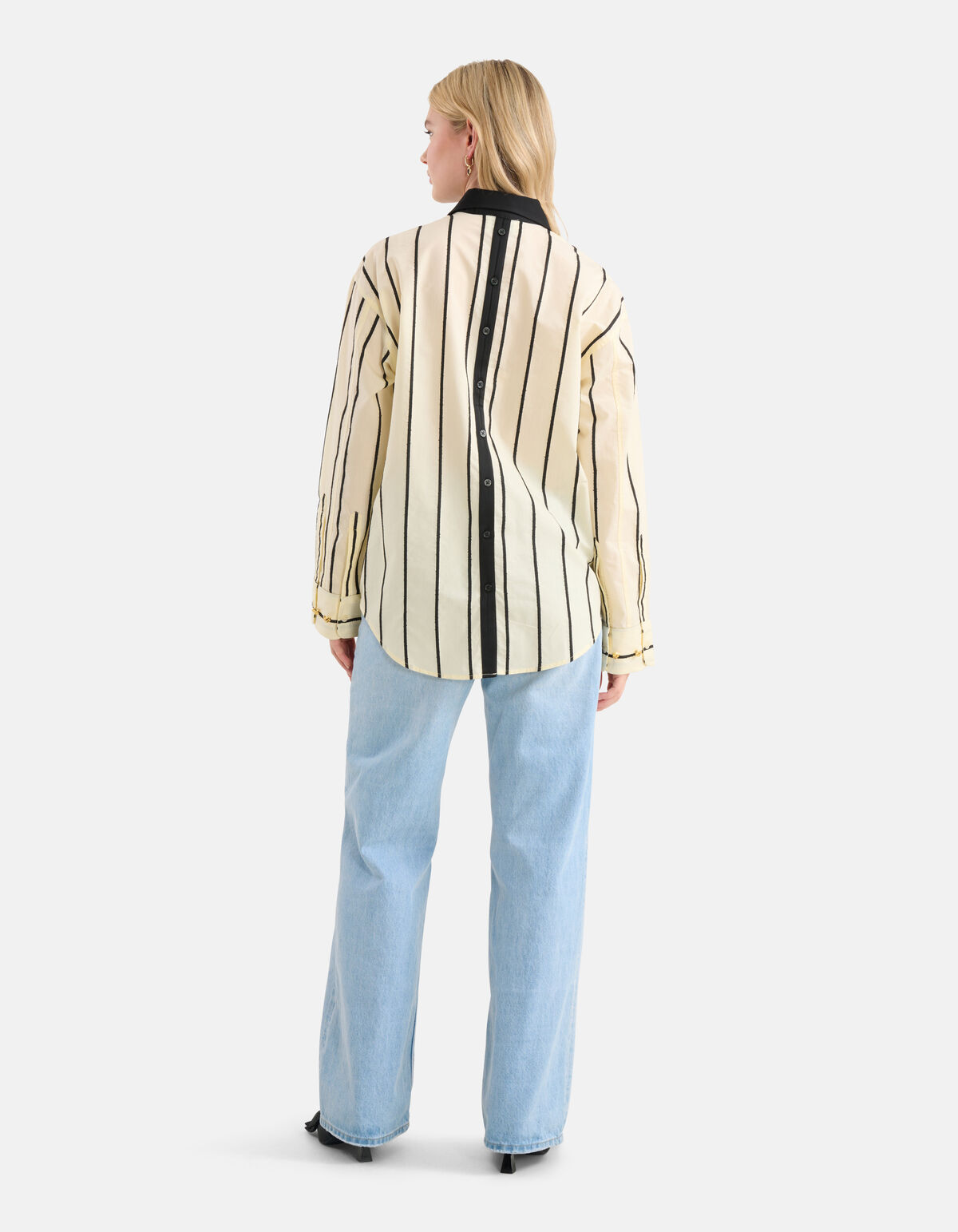 Gestreifte Bluse Off White/Schwarz SHOEBY WOMEN