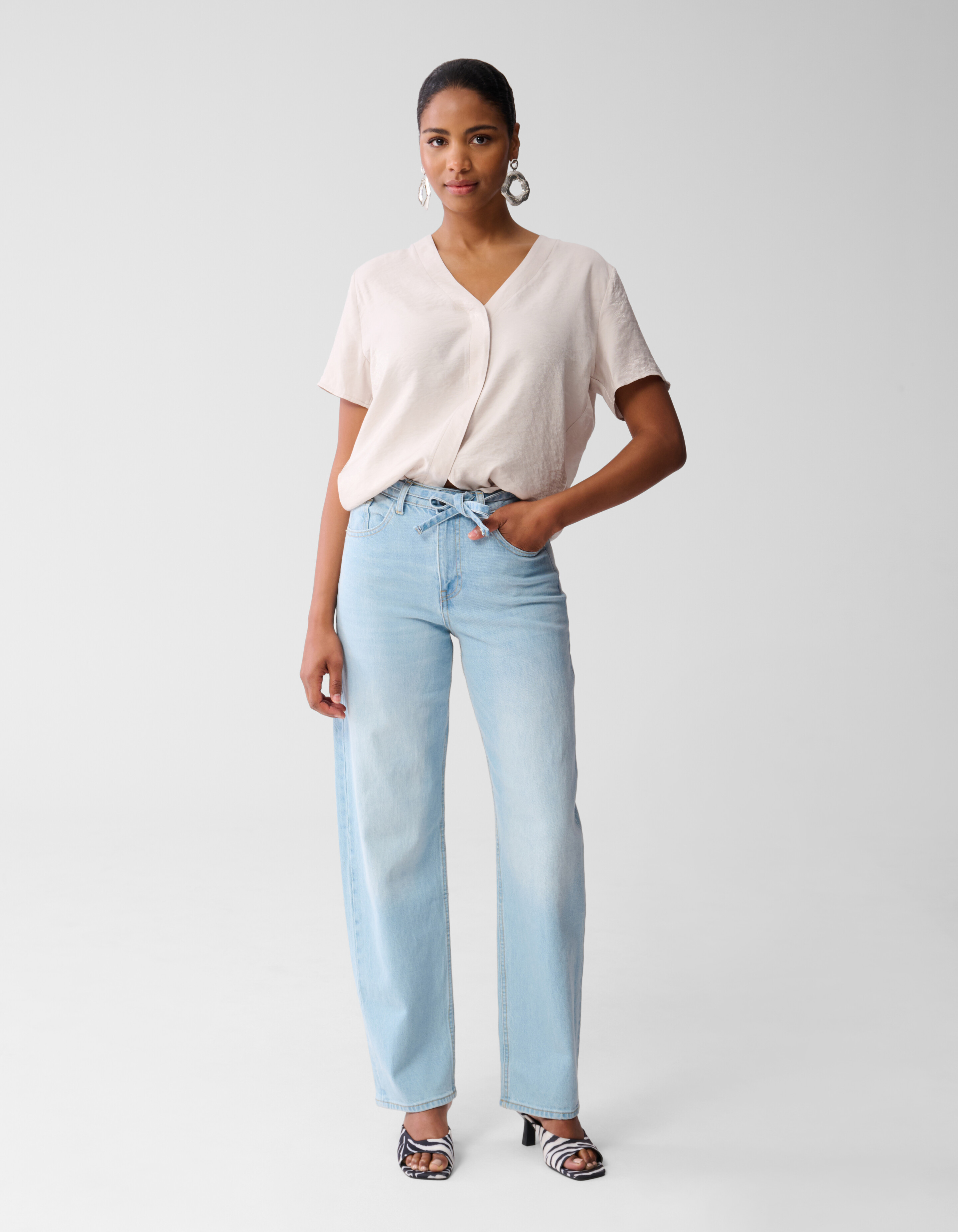 Top mit Knopfleiste Sand SHOEBY WOMEN