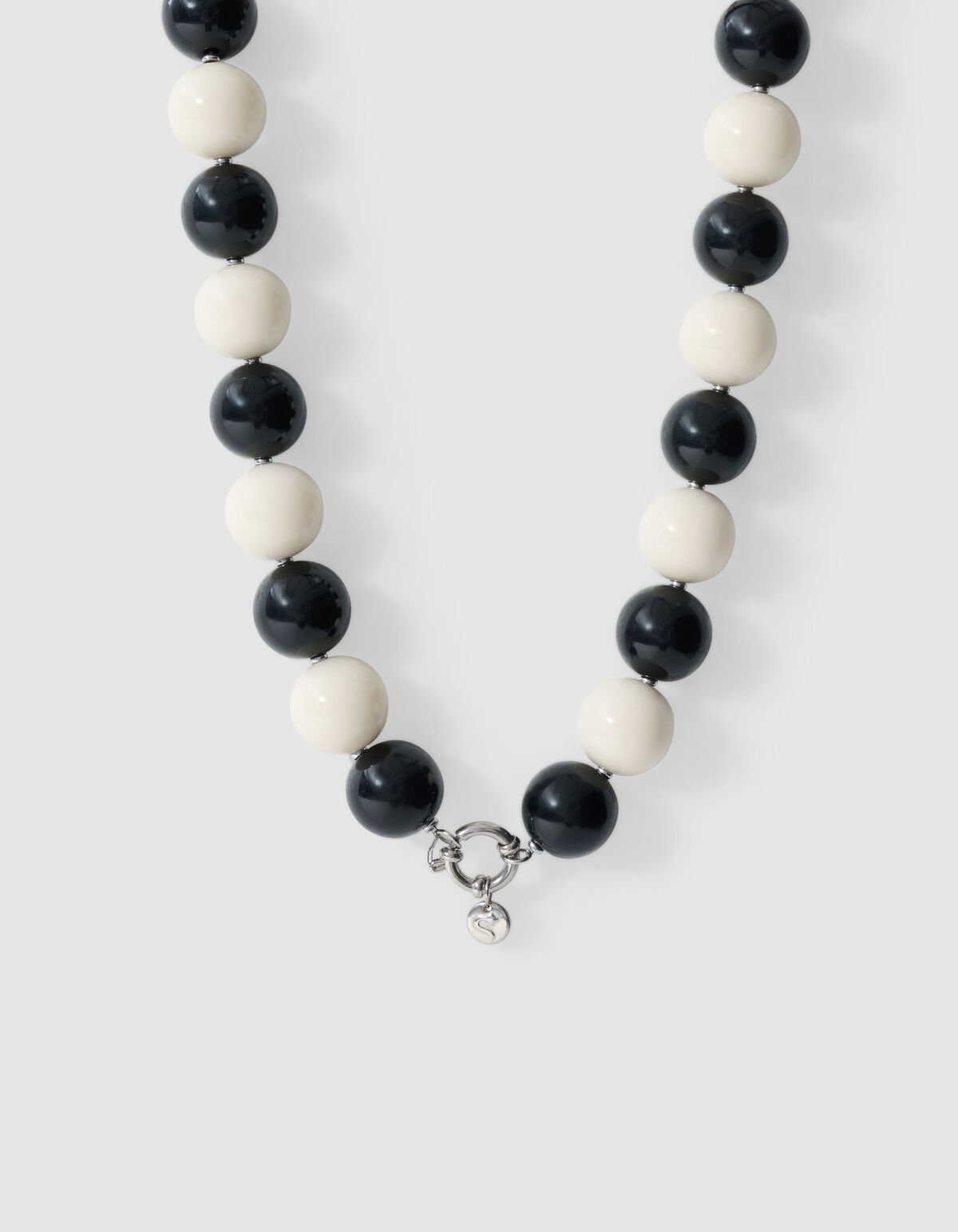 Runde Perlenkette Schwarz/Wei&szlig; SHOEBY ACCESSOIRES
