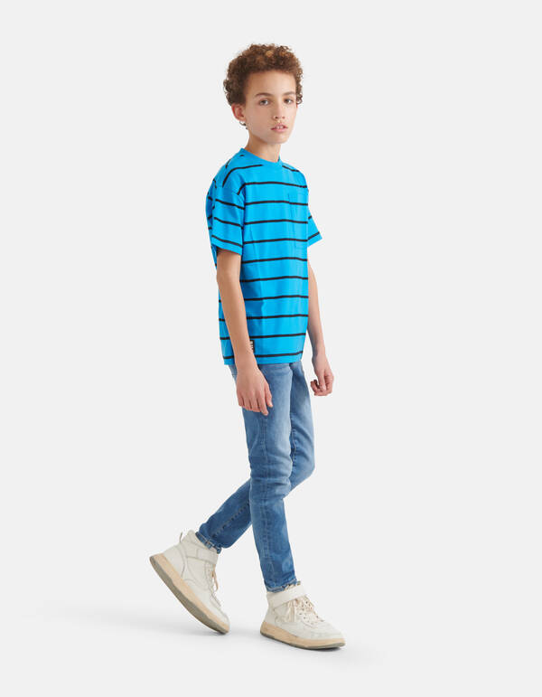 Gestreiftes T-Shirt Blau SHOEBY BOYS