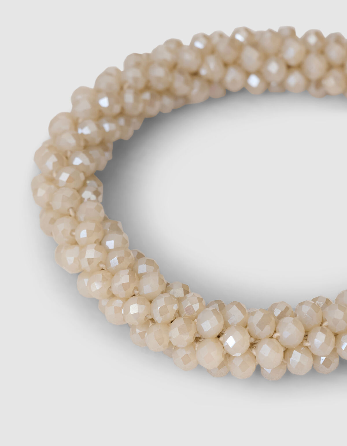 Perlenbesetzte Haarelastiek Beige SHOEBY ACCESSOIRES