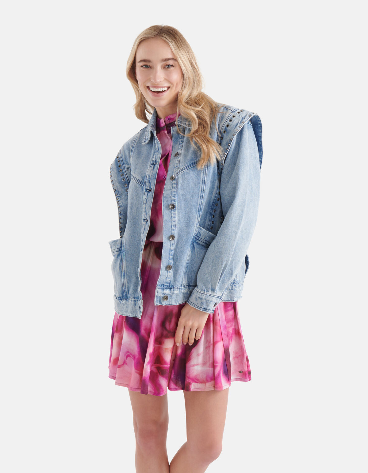 Zerst&ouml;rte Denim-Jacke Blau von Nicolette SHOEBY WOMEN