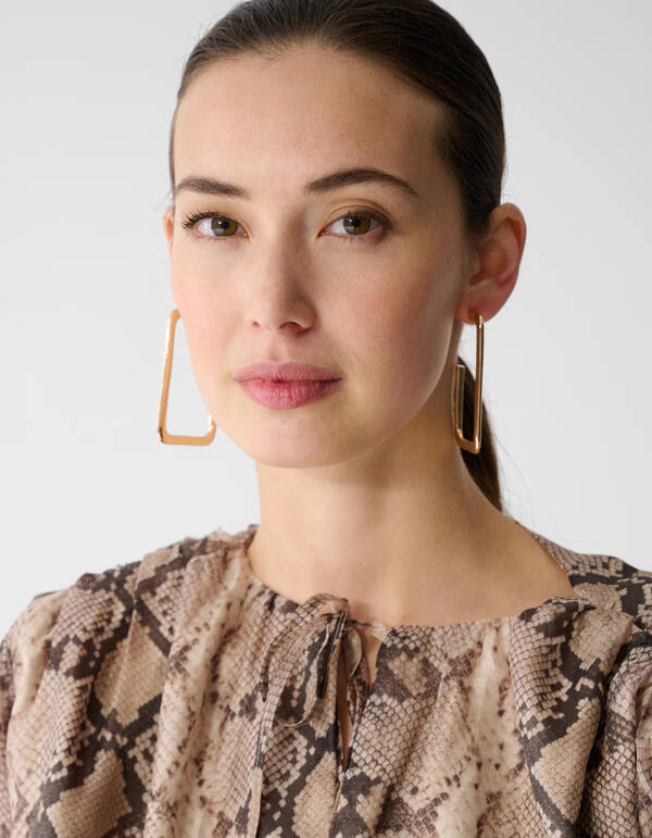 Schlange R&uuml;sche Mini Kleid Hellbraun SHOEBY WOMEN