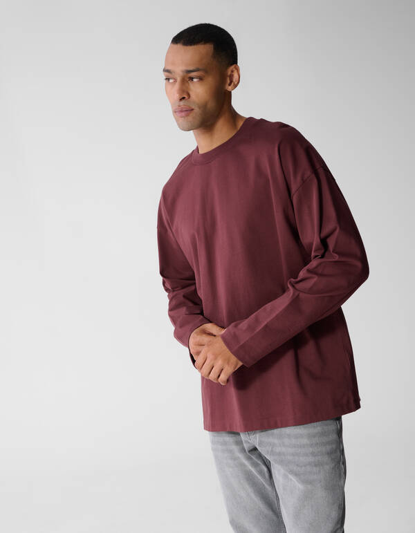 Relaxed Basic Langarmshirt Rot SHOEBY MEN