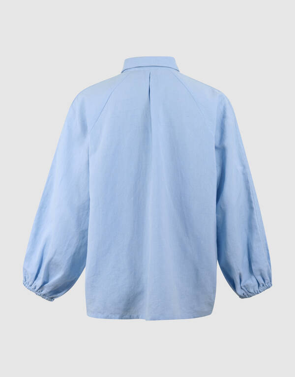 Plissierte Stickbluse Hellblau von Mieke SHOEBY WOMEN